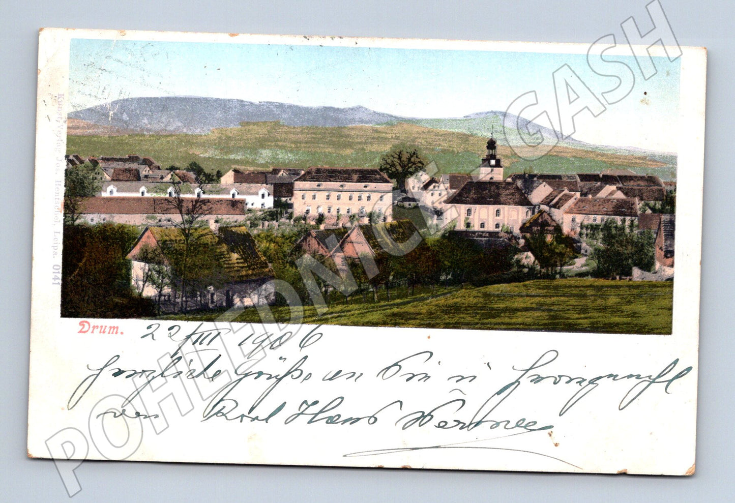 Drum postcard colored 1906 (M5308)