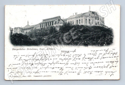 Pohlednice Žatec Bräuhaus 1897 (M5318)