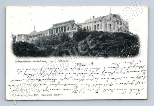 Pohlednice Žatec Bräuhaus 1897 (M5318)