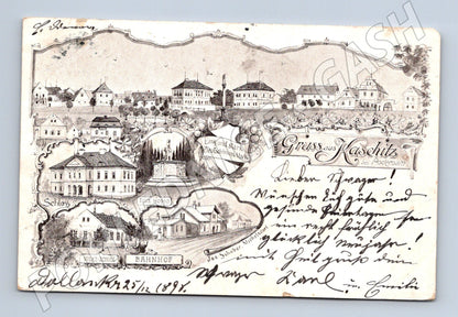 Pohlednice Kašice 1897 malý formát (M5319)