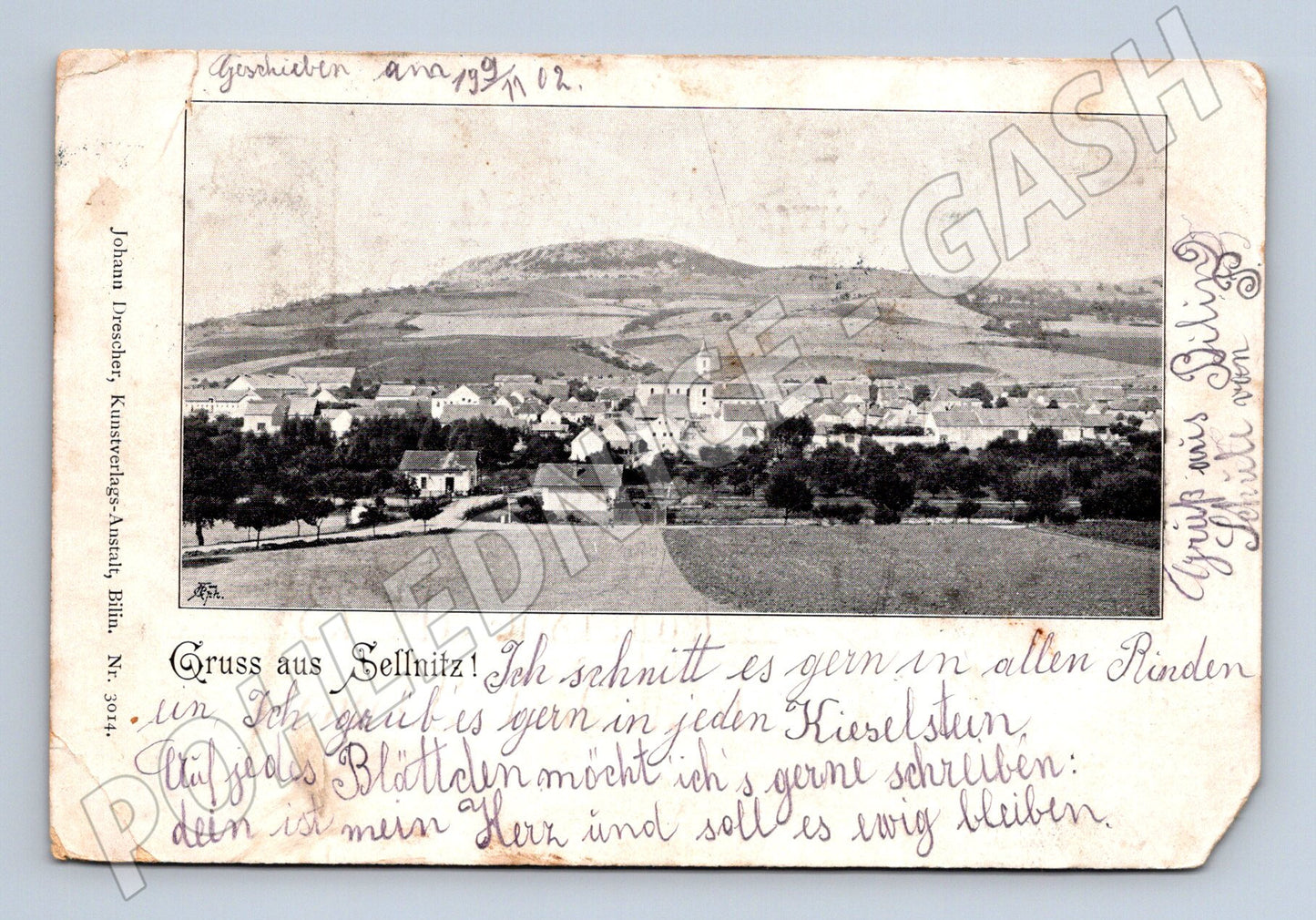 Pohlednice Sellnitz 1902 malý formát (M5333)