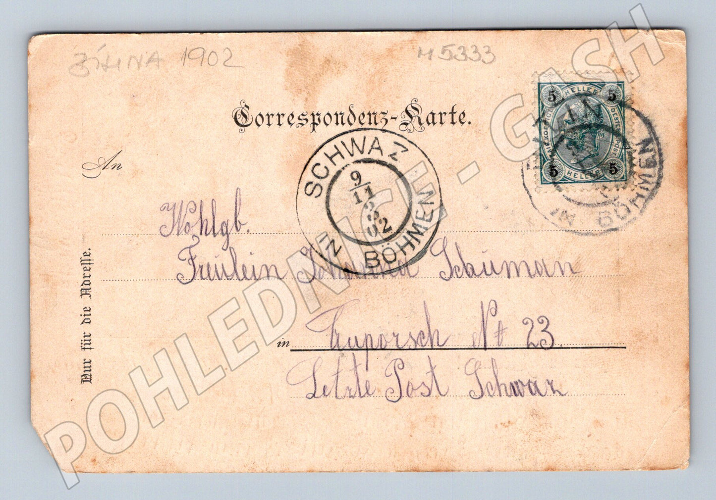 Pohlednice Sellnitz 1902 malý formát (M5333)