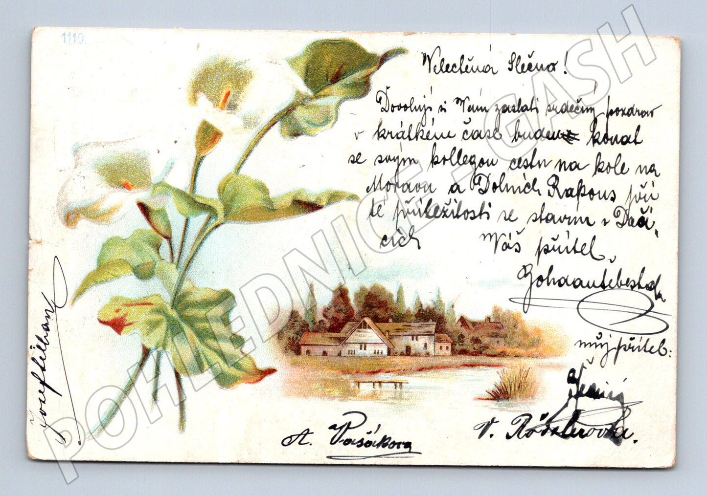 Postcard Bohemia Moravia 1900 countryside (M5337)