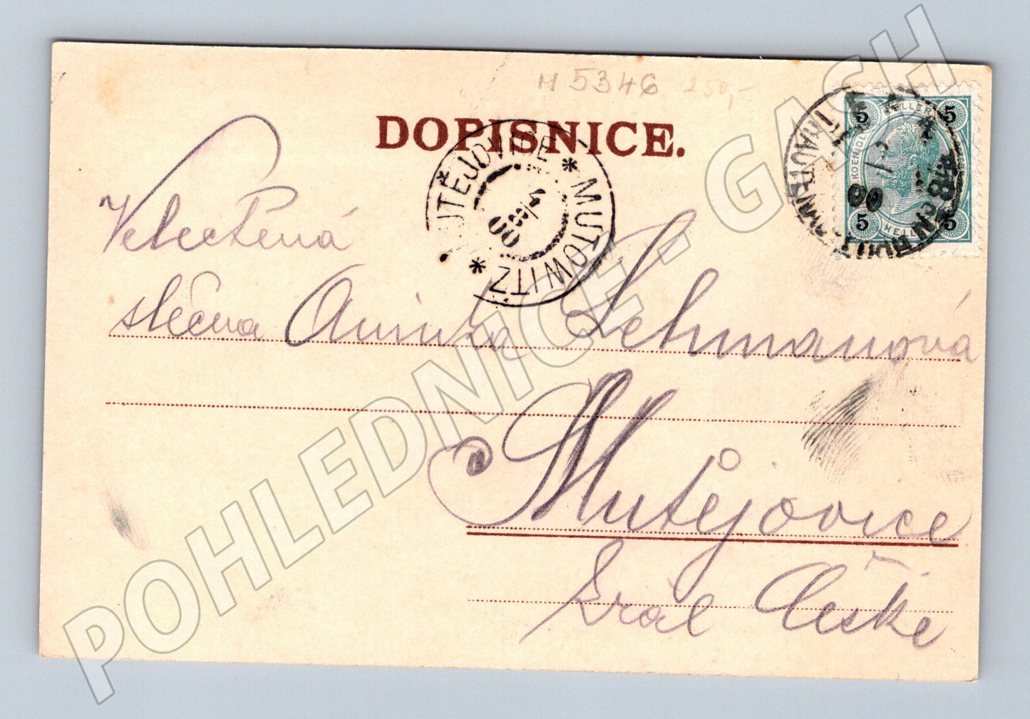 Pohlednice Nová Paka kolorovaná 1950 (M5346)