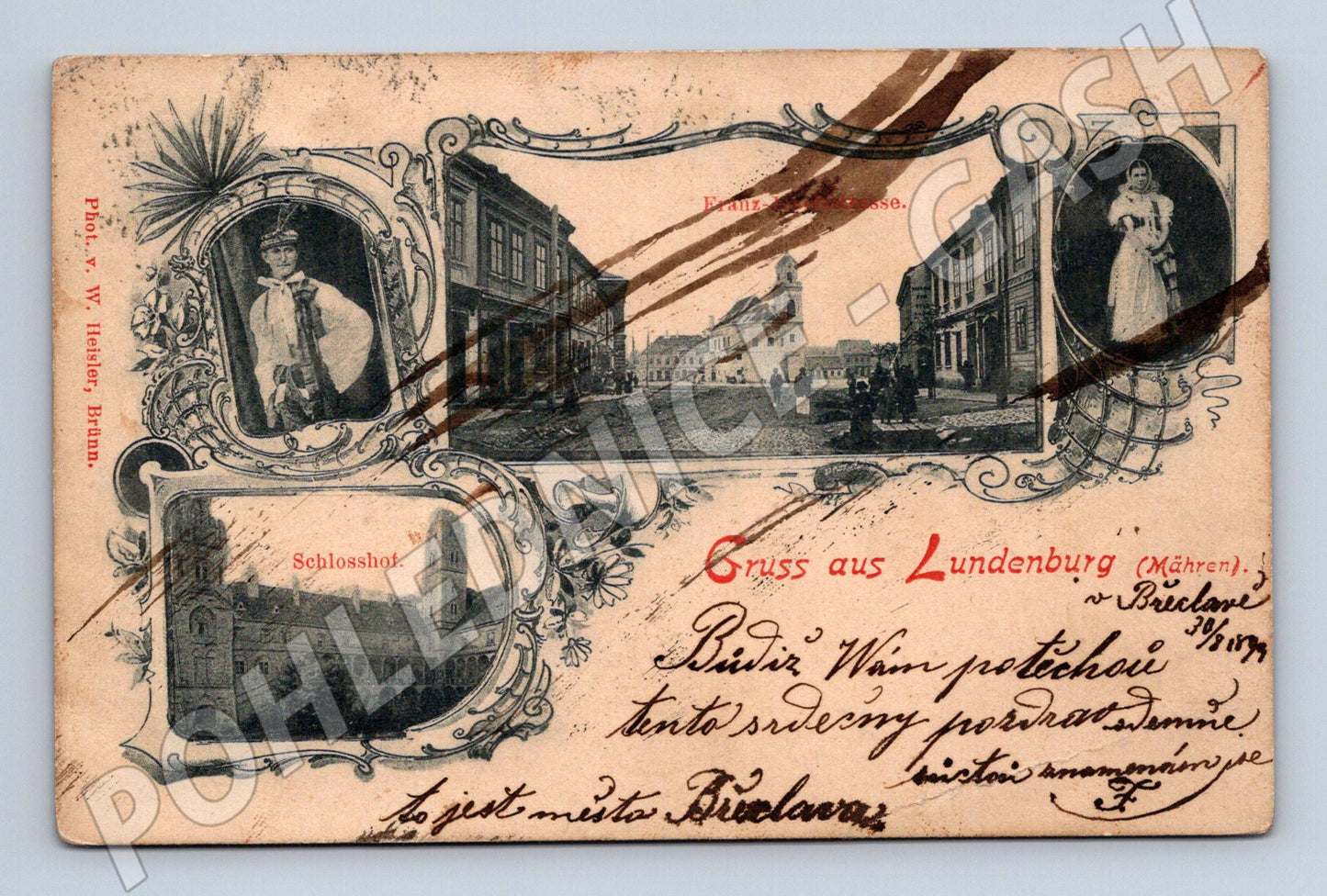 Postcard Lundenburg Břeclav 1899 greeting (M5349)