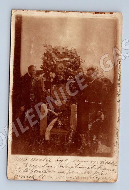 Postcard Zlonice 1903 funeral motif (M5351)
