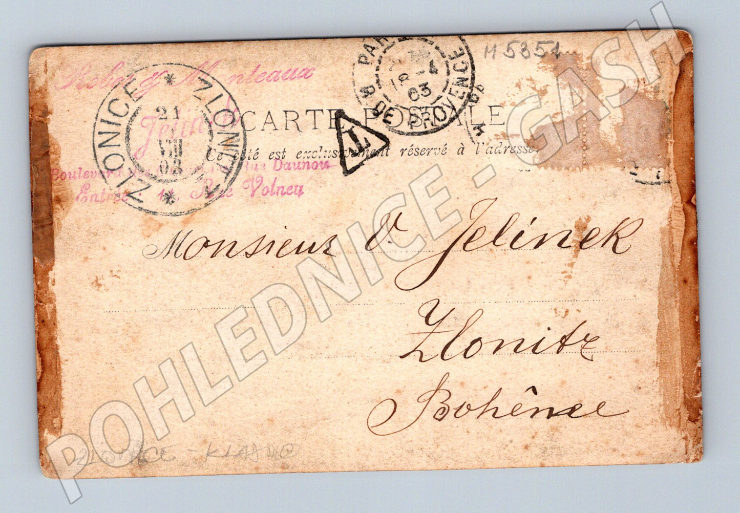 Postcard Zlonice 1903 funeral motif (M5351)