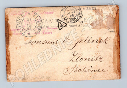 Postcard Zlonice 1903 funeral motif (M5351)