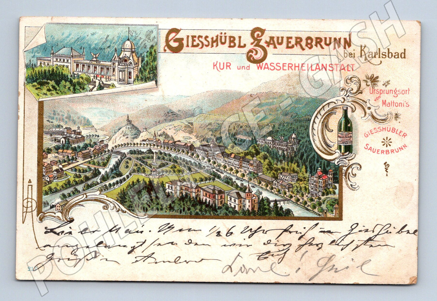 Postcard Giesshübl Sauerbrunn Karlovy Vary (M5354)