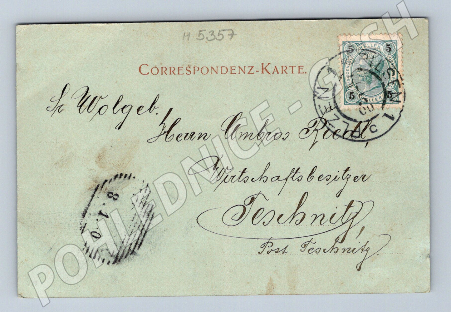 Postcard Pilsen Deutsches Gymnasium 1900 (M5357)