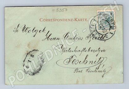 Postcard Pilsen Deutsches Gymnasium 1900 (M5357)