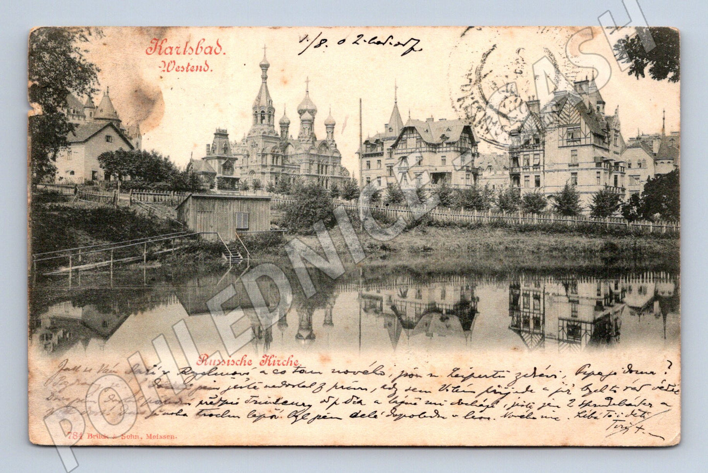 Postcard Karlovy Vary Russian church 1902 (M5359)