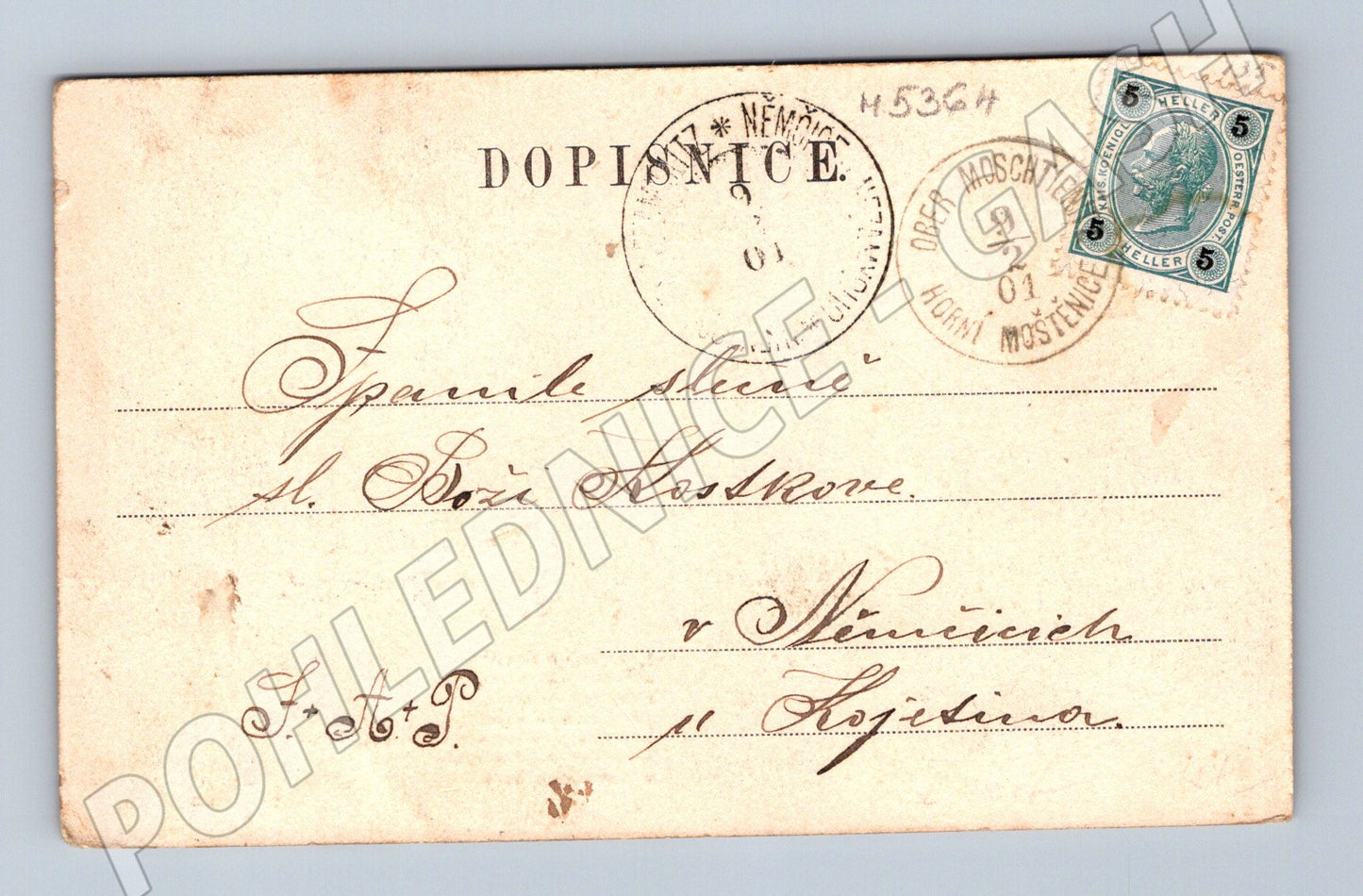 Pohlednice Lešetínský kovář 1901 RU (M5364)