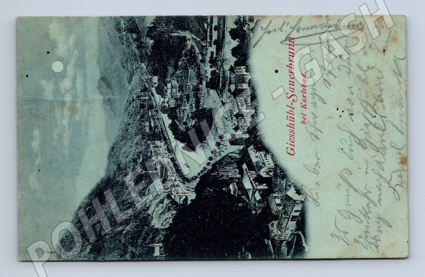Postcard Giesshübl Sauerbrunn 1898 stamp (M5369)