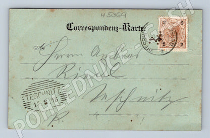 Postcard Giesshübl Sauerbrunn 1898 stamp (M5369)