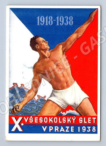Pohlednice X všesokolský slet Praha 1938 jubilejní (M5371)