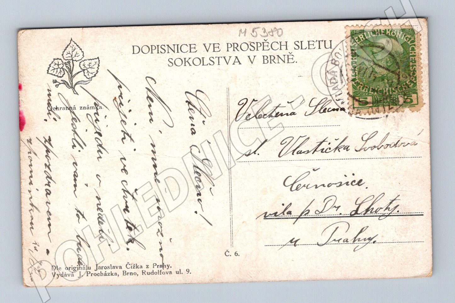 Pohlednice VI slet Brno 1914 Čížek (M5380)