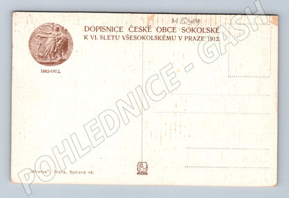 Pohlednice VI slet Praha 1912 muži (M5381)