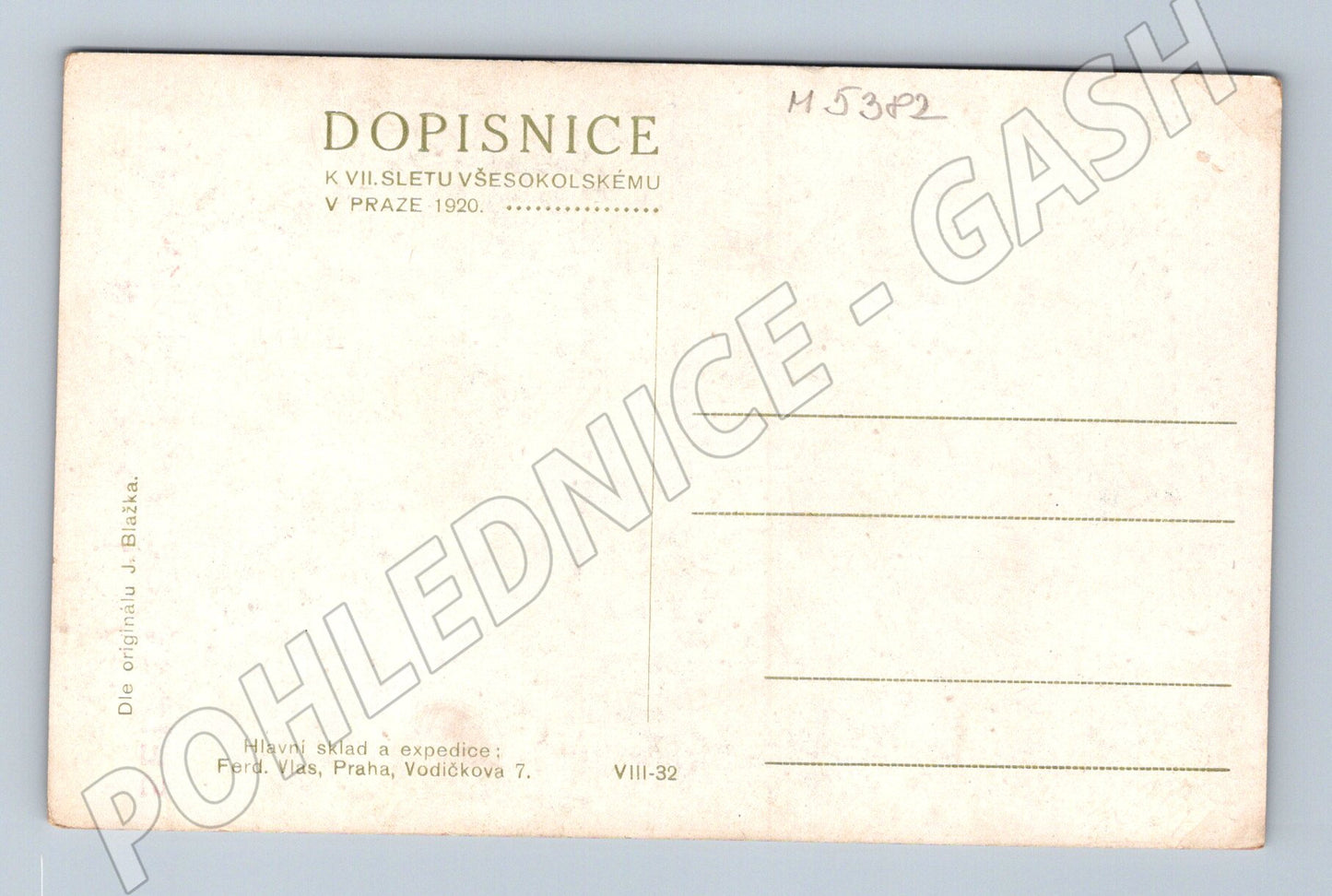 Pohlednice VII slet Praha 1920 Blažka (M5382)