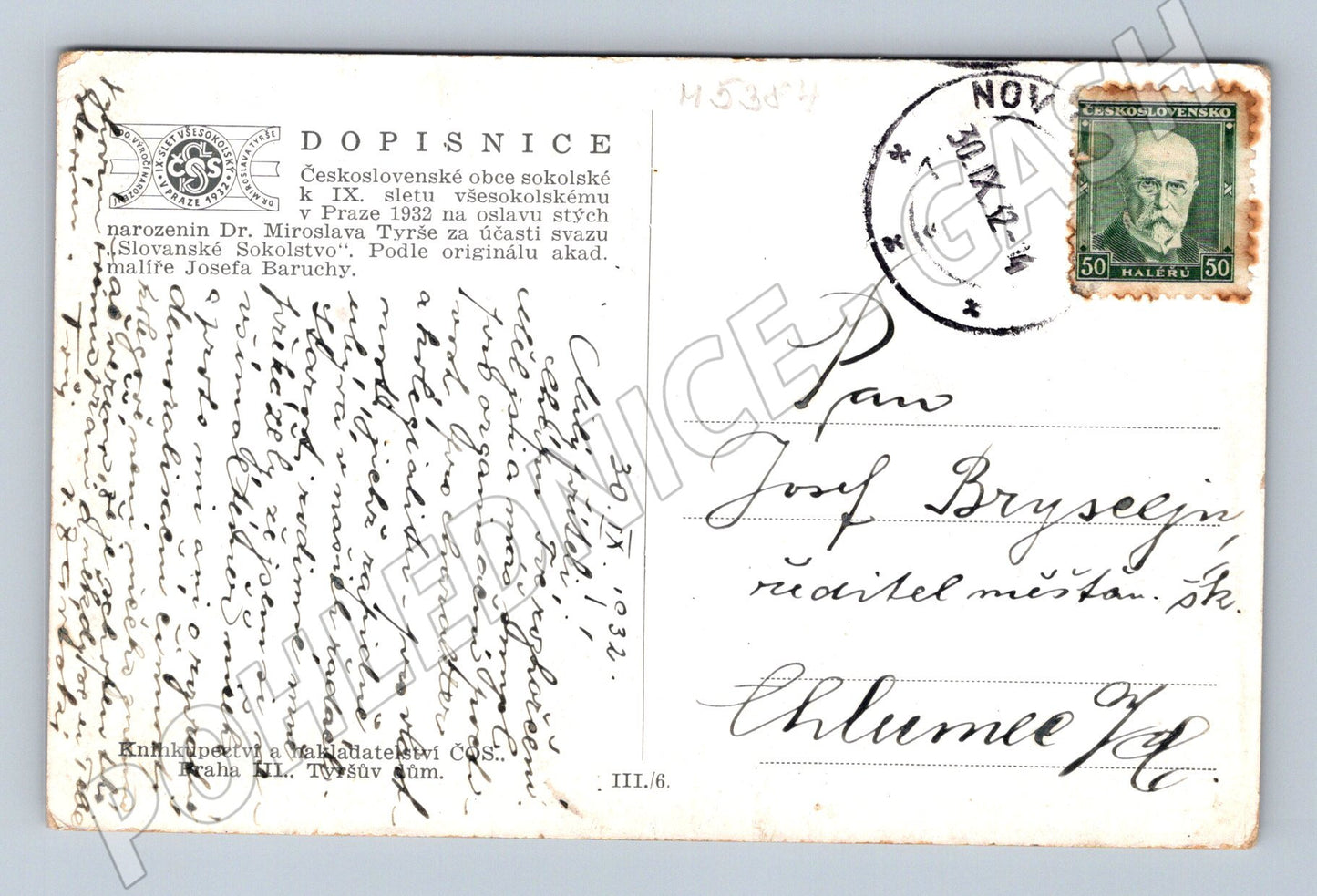 Pohlednice IX slet Praha 1932 Barucha (M5384)