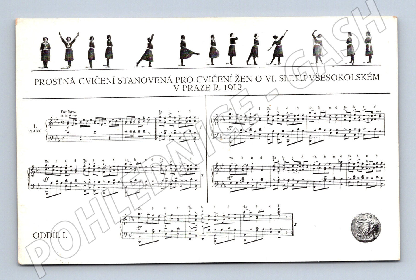 Pohlednice Sokol VI slet Praha 1912 ženy (M5386)