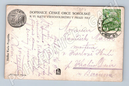 Pohlednice VI slet Praha 1912 ženy noty (M5387)