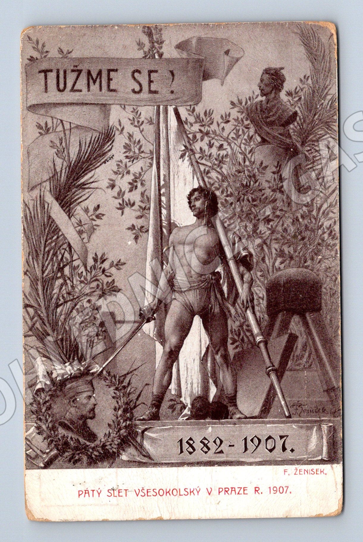 Pohlednice Všesokolský slet Praha 1907 Tužme se (M5391)