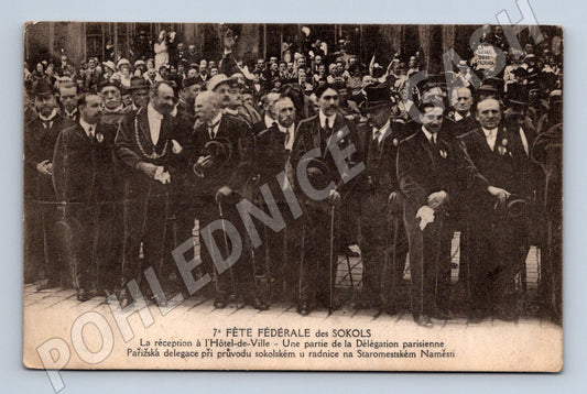 Pohlednice Sokolský průvod Staroměstské náměstí Praha (M5396)