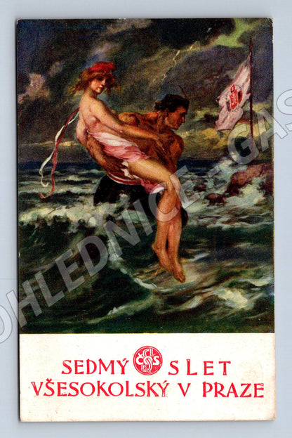 Pohlednice slet Praha 1920 VII slet originál Stroff (M5400)