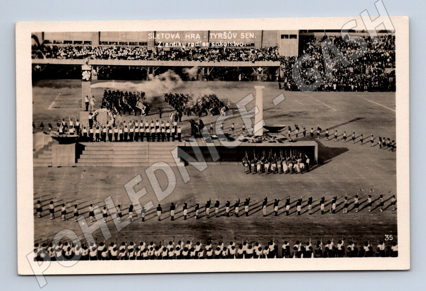 Pohlednice IX slet Praha 1932 Tyršův sen motiv (M5404)