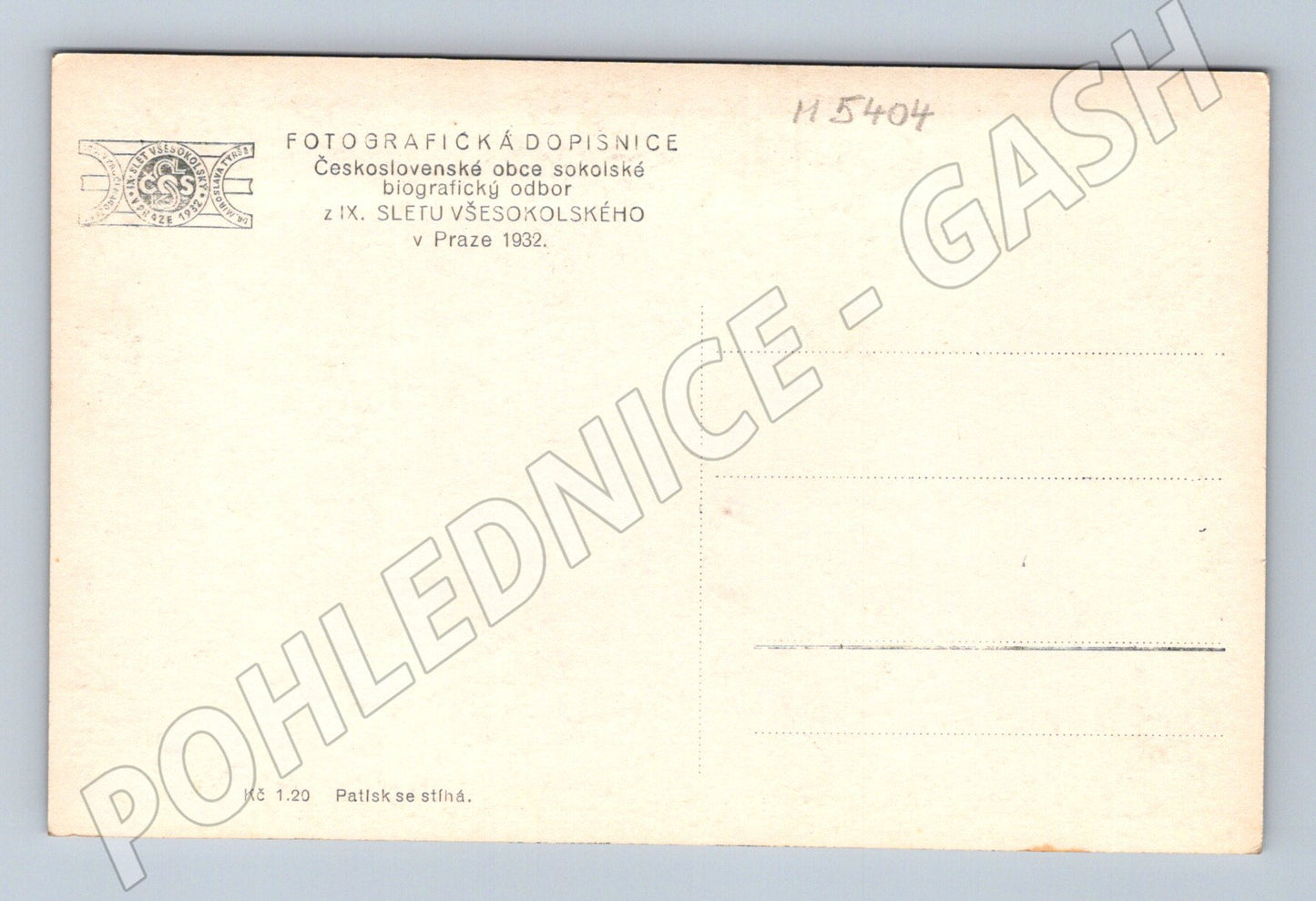 Pohlednice IX slet Praha 1932 Tyršův sen motiv (M5404)