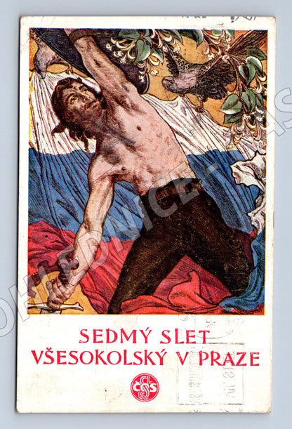 Pohlednice VII slet Praha 1920 originál prošlá (M5406)