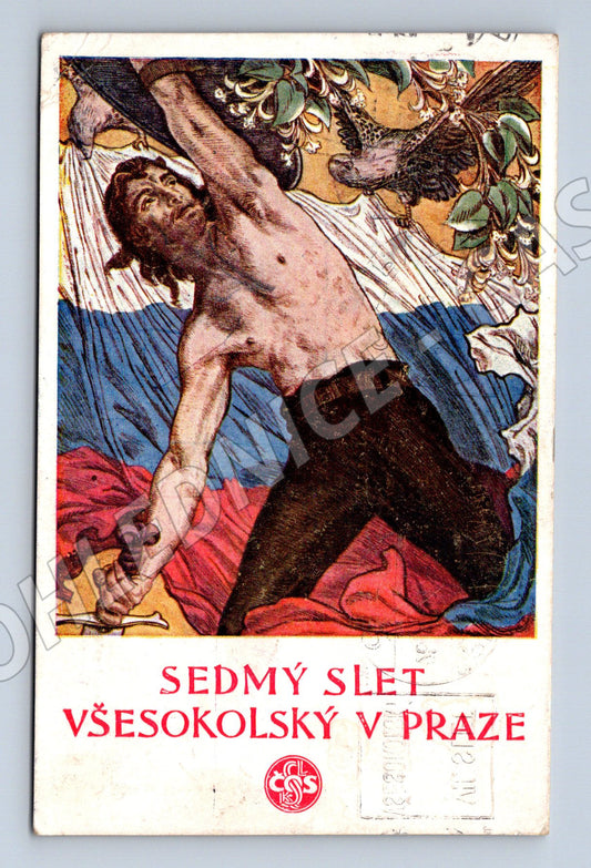 Pohlednice VII slet Praha 1920 originál prošlá (M5406)
