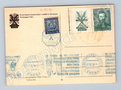 Pohlednice slet Praha 1938 ženy razítka (M5414)