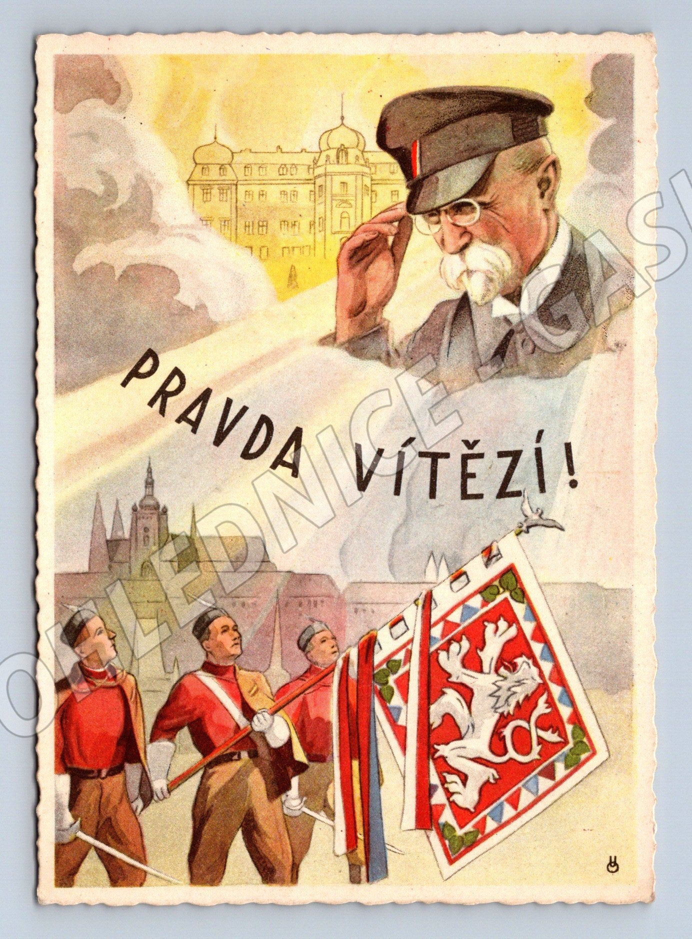 Pohlednice 20 výročí ČSR 1918 1938 Pravda vítězí (M5415)