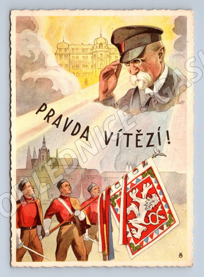 Pohlednice 20 výročí ČSR 1918 1938 Pravda vítězí (M5415)
