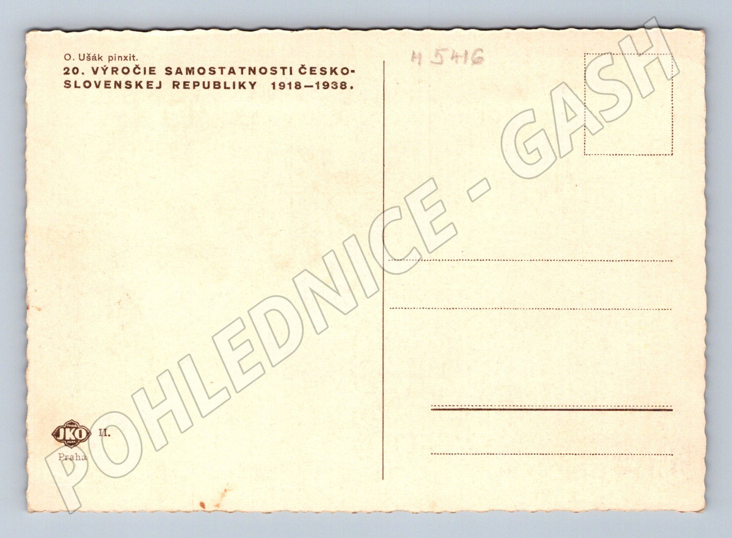 Pohlednice 20 výročí ČSR 1918 1938 letectví Ušák (M5416)