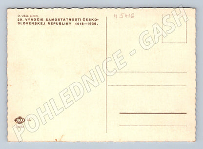 Pohlednice 20 výročí ČSR 1918 1938 letectví Ušák (M5416)