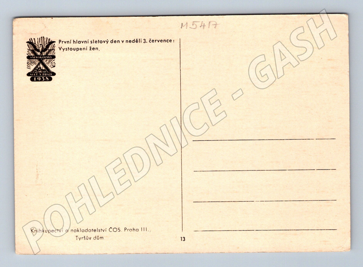 Pohlednice slet 1938 vystoupení žen Praha (M5417)