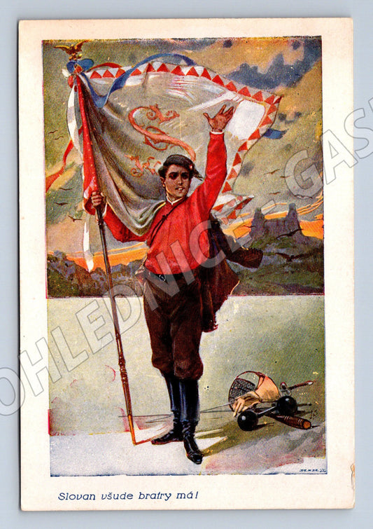 Pohlednice Slovan všude bratry má vlastenecká (M5423)