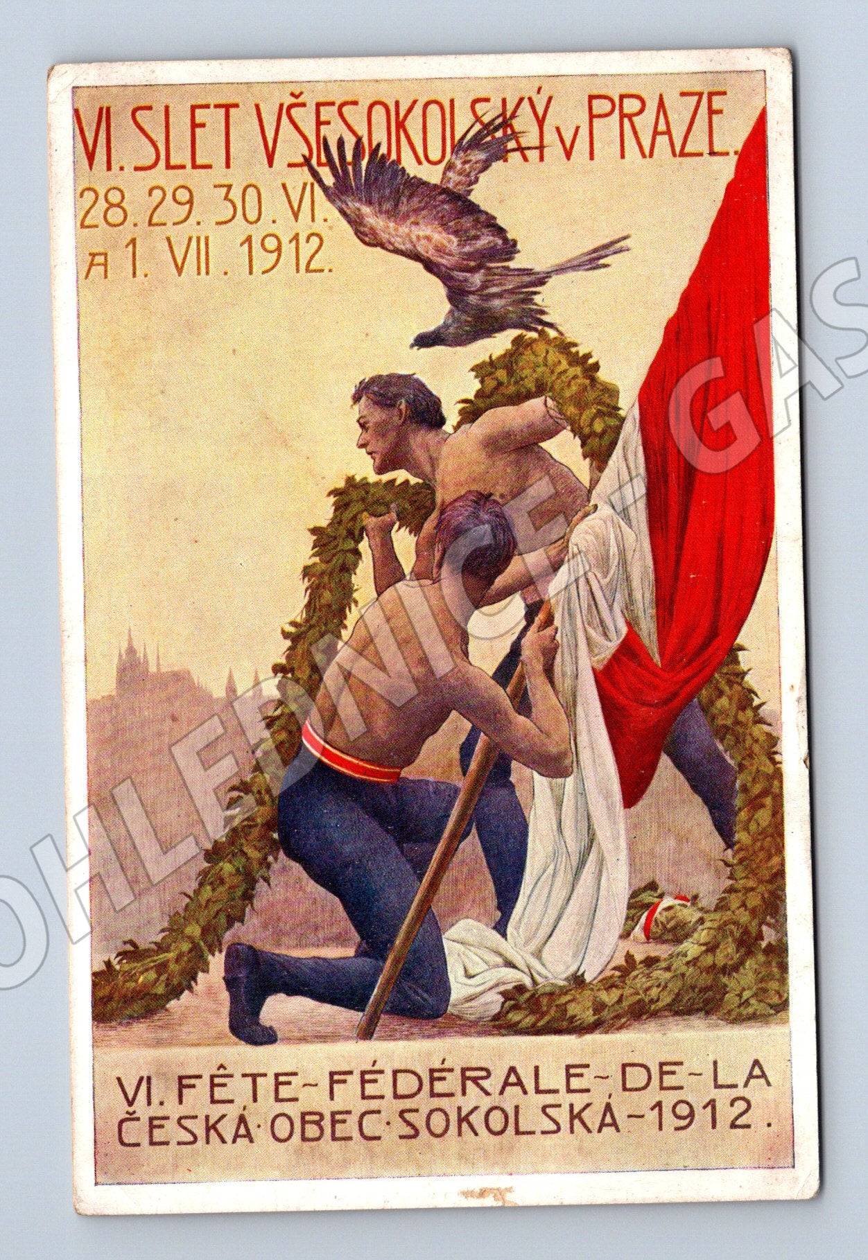 Pohlednice VI slet Praha 1912 Česká obec sokolská (M5425)