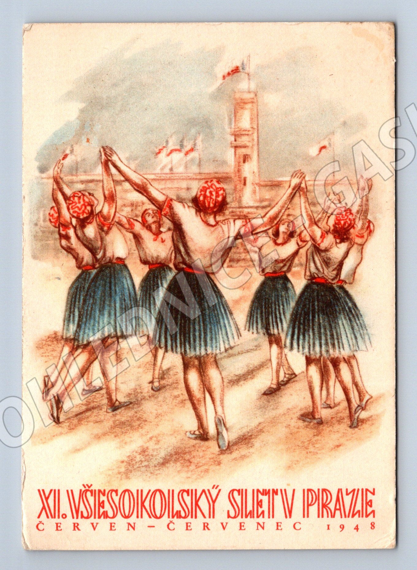 Pohlednice XI slet Praha 1948 originál (M5426)