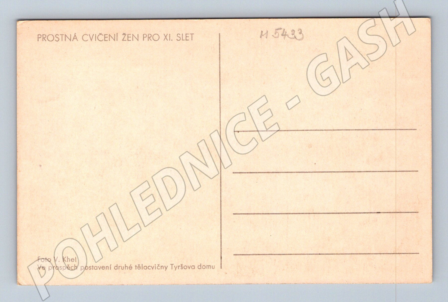 Pohlednice XI slet ženy Khel malý formát (M5433)