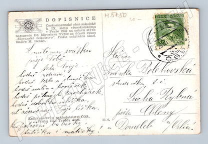 Pohlednice IX slet Praha 1932 Benka zaslaná (M5450)