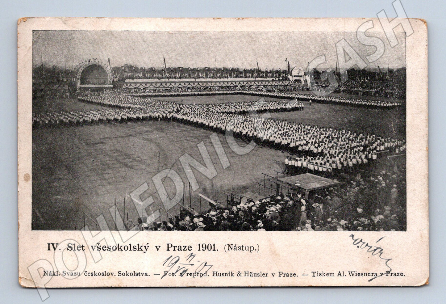 Pohlednice IV slet Praha 1901 originál prošlá (M5462)