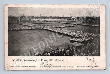 Pohlednice IV slet Praha 1901 originál prošlá (M5462)