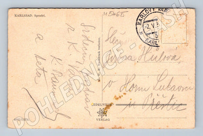 Pohlednice Karlovy Vary Vřídelní kolonáda Sprudel 1932 (M5465)