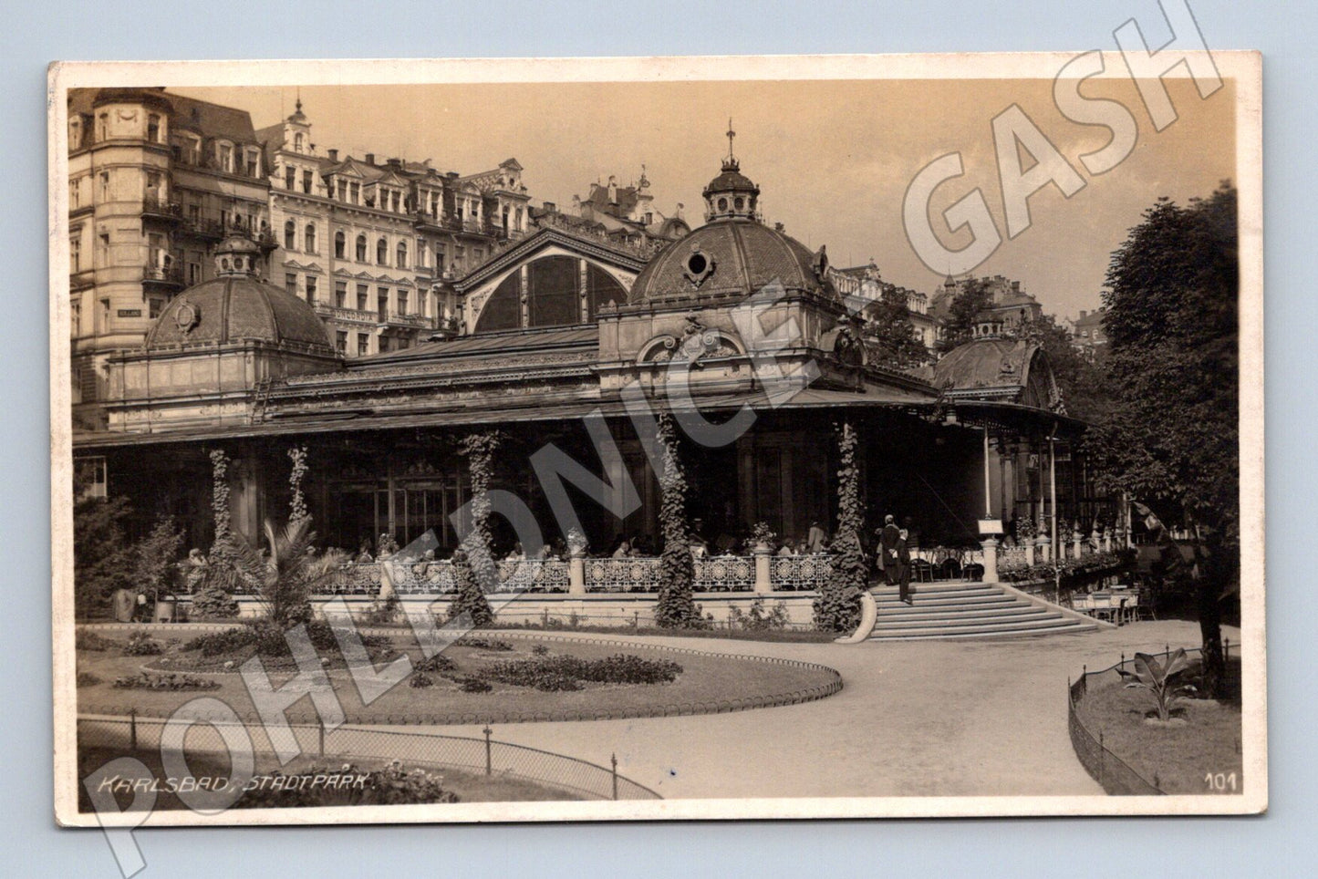 Postcard Karlovy Vary City Park historical (M5467)