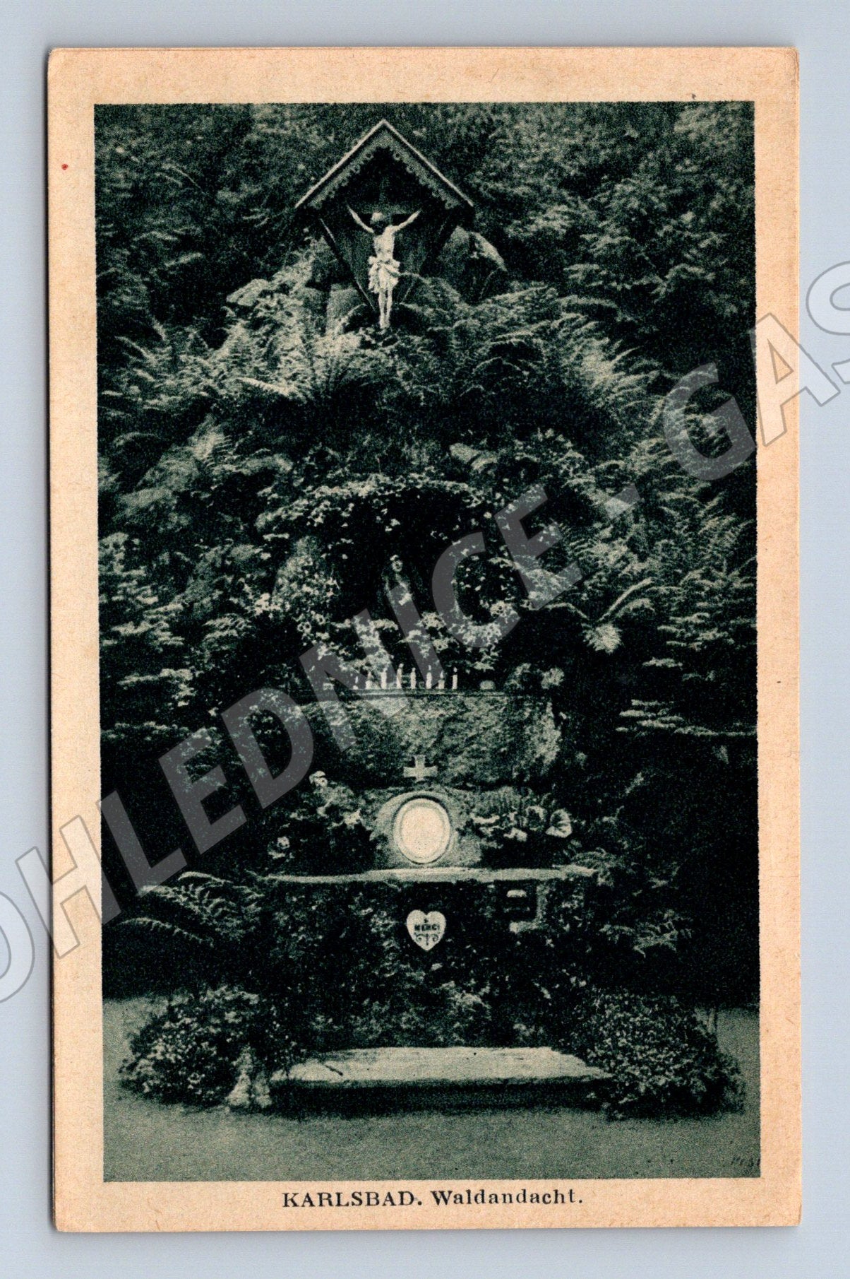 Pohlednice Karlovy Vary Waldandacht historická (M5476)