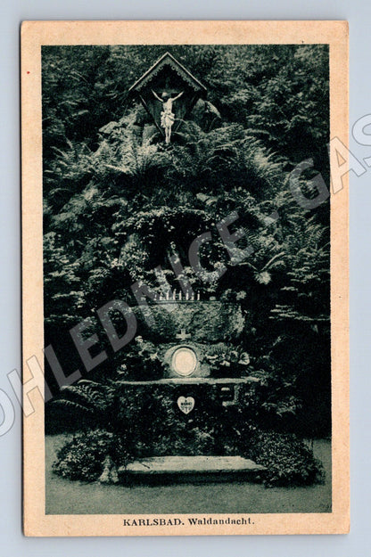 Pohlednice Karlovy Vary Waldandacht historická (M5476)